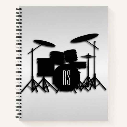 Monogram Drum Set Silver Notizblock (Vorderseite)
