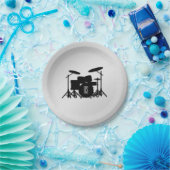 Monogram Drum Set Silver Pappteller (Party)