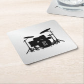 Monogram Drum Set Silver Rechteckiger Pappuntersetzer (angewinkelt)