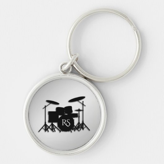 Monogram Drum Set Silver Schlüsselanhänger (Vorne)