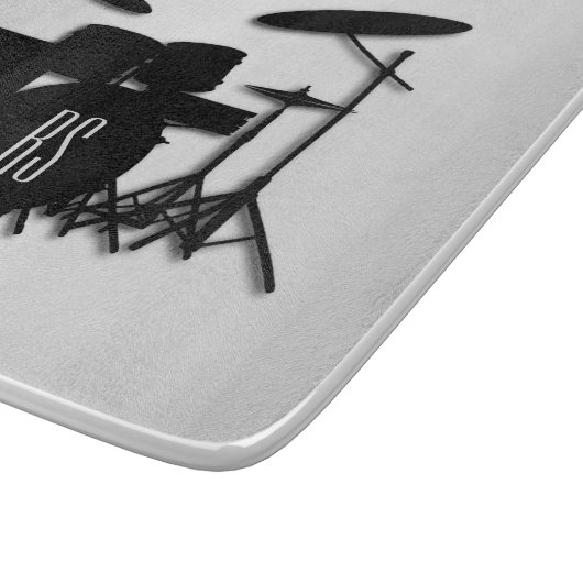 Monogram Drum Set Silver Schneidebrett (Ecke)