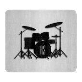 Monogram Drum Set Silver Schneidebrett (Vorderseite)