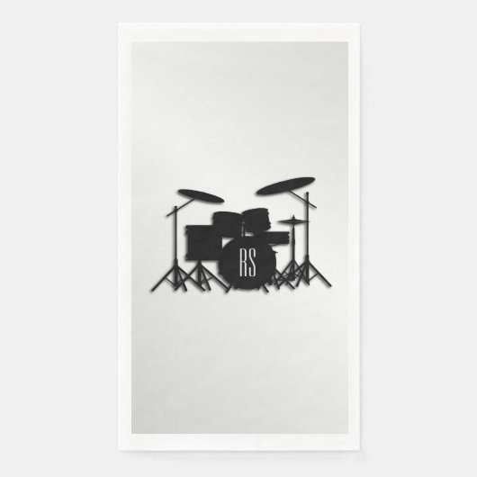 Monogram Drum Set Silver Serviette (Vorderseite)