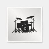 Monogram Drum Set Silver Serviette (Vorderseite)