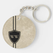 Monogram Drummer Bass Drum Style Wappen Drumming K Schlüsselanhänger (Rückseite)