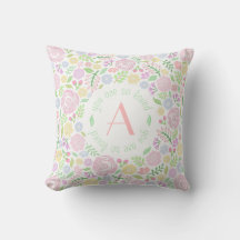 Monogram, du bist so lieblich Baby Girl Pillow