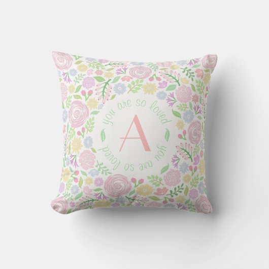 Monogram, du bist so lieblich Baby Girl Pillow Kissen (Vorderseite)