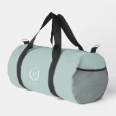 Monogram Duck Egg Green Stylish Modern Minimalist Duffle Bag (Rechte Ecke)
