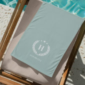 Monogram Duck Egg Green Stylish Modern Minimalist Strandtuch
