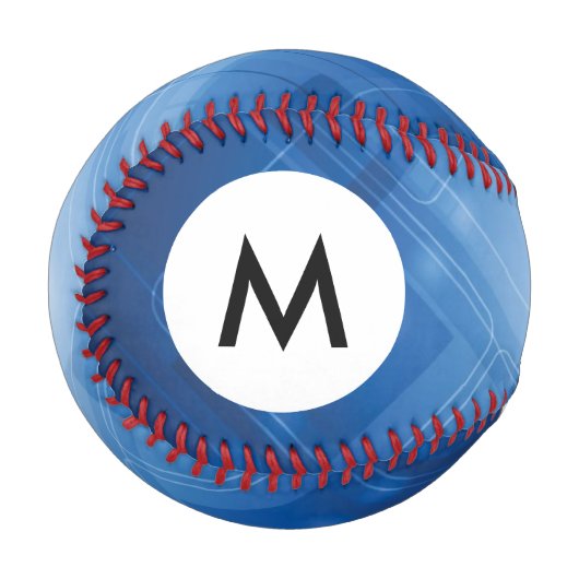 Monogram Dunkelblauer Hi-Tech-Hintergrund Baseball (Vorderseite Links)