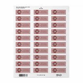 Monogram Dusky Pink + Red Lace Address Label (Vorne)