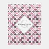 Monogram Dusky Rose Dot Mandalas Ogee Patchwork Fleecedecke (Vorderseite)