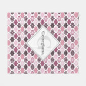 Monogram Dusky Rose Dot Mandalas Ogee Patchwork Fleecedecke (Vorderseite (Horizontal))