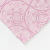Monogram Dusky Rose Preppy in Pink Art Deco Fans Fleecedecke (Ecke)