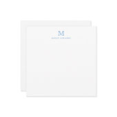 Monogram Dusty Blue Minimalistisch Modern Elegante Mitteilungskarte (Vorderseite/Rückseite Beispiel)