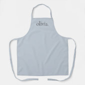 Monogram Dusty Blue Modern Feminine Eleganter Name Schürze (Vorderseite)