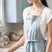 Monogram Dusty Blue Modern Feminine Eleganter Name Schürze