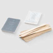 Monogram Dusty Blue Script Modern Wedding Program Fächer (Non-assembled)