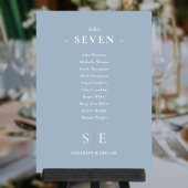 Monogram Dusty Blue Seating Plan Tischnummer