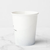 Monogram Dusty Blue Watercolor Wash Wedding Pappbecher (Links)