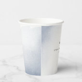 Monogram Dusty Blue Watercolor Wash Wedding Pappbecher (Rechts)