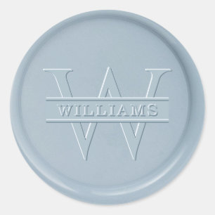 Monogram Dusty Blue Wax Siegel Sticker
