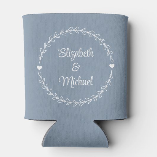 Monogram Dusty Blue Wedding Dosenkühler (Rückseite)