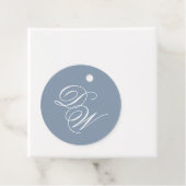 Monogram Dusty Blue Wedding Elegantes Script Einfa Geschenkanhänger (Beispiel)