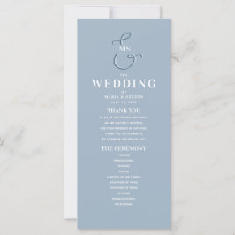 Monogram Dusty Blue Wedding Program