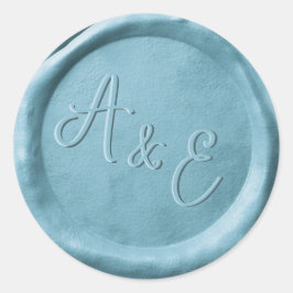 Monogram Dusty Blue Wedding Wax Siegel Stickers