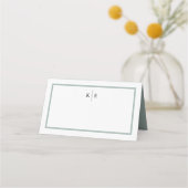 Monogram Dusty Green Table Platzkarte (Vorderseite)