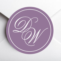 Monogram Dusty Lila 2 Initials White Calligraphy