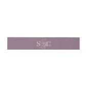 Monogram Dusty Plum & Blush Wedding Einladungsbanderole (Flach)