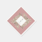 Monogram Dusty Rose Greenerenerage Foliage Serviette (Ecke)