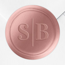 Monogram Dusty Rose Pink Wax Siegel Wedding Sticke