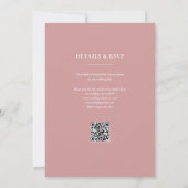 Monogram Dusty Rose QR Code Wedding Einladung (Rückseite)