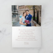 Monogram Dusty Rose Script Wedding Foto Vielen Dan Karte (Innenseite)