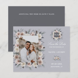 Monogram Dusty Rose Wedding Foto SAVE THE DATE