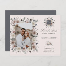 Monogram Dusty Rose Wedding Foto SAVE THE DATE