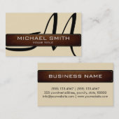 Monogram Dutch white Modern Leather Look Visitenkarte (Vorne/Hinten)