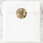 Monogram E Bronze Wedding Invitation Holiday Runder Aufkleber (Tasche)