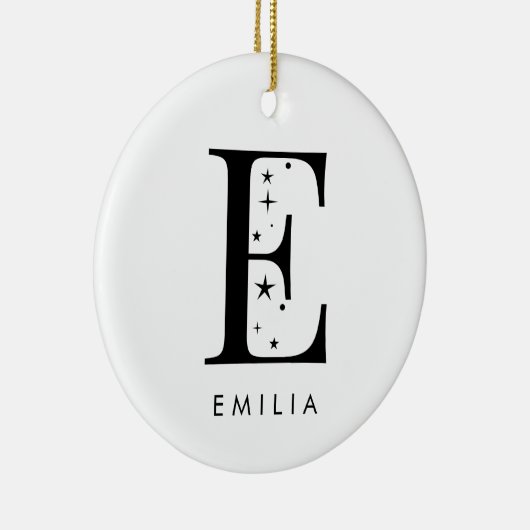 Monogram E Celestie Name Keramik Ornament (Rechts)