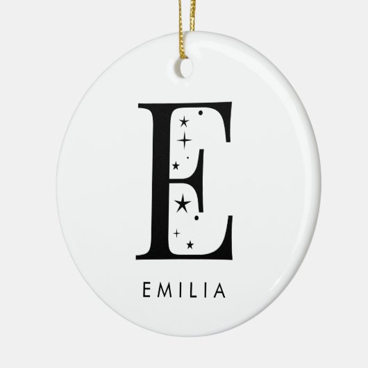 Monogram E Celestie Name Keramik Ornament (Links)