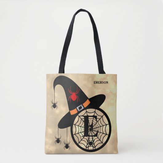 Monogram E Cloud Sky Hexenspinnen Name All-over Tasche (Vorderseite)