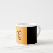 Monogram E Floral Black Orange Espressotasse (Vorderseite Rechts)