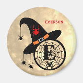 Monogram E Halloween Sky Hexenspinnen Name Magnet (Vorne)