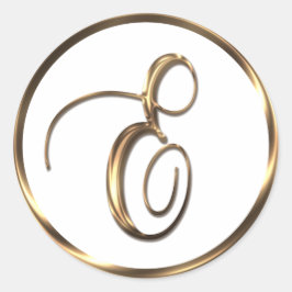 Monogram E Imitate Bronze Runder Aufkleber