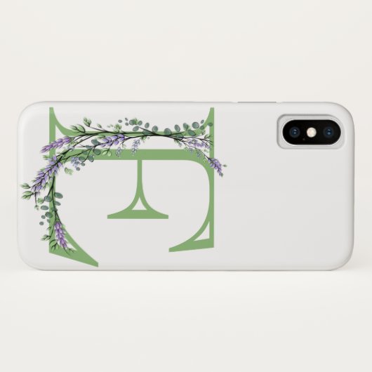 Monogram E Lavendel Eucalyptus Case-Mate iPhone Hülle (Rückseite (Horizontal))