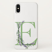 Monogram E Lavendel Eucalyptus Case-Mate iPhone Hülle (Rückseite)
