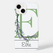 Monogram E Lavender Eucalyptus Case-Mate iPhone Ca Hülle (Rückseite)